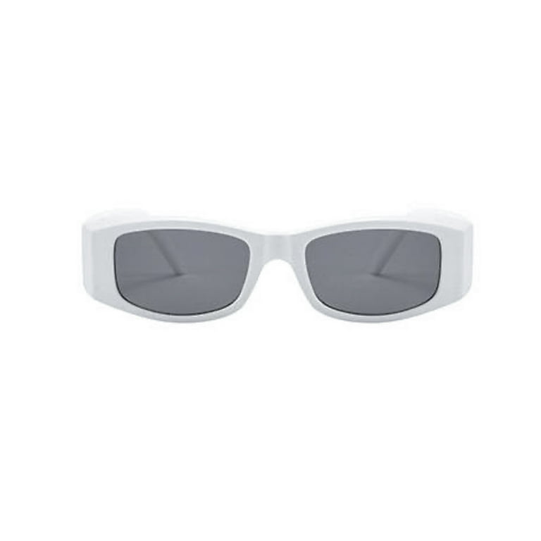 Cool White Thick Square Frame Designer Trendy Black Tint Lens