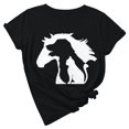 thumbnail image 1 of Camiseta de manga corta con estampado de animales y cuello redondo suelto a la moda de verano para mujer Pompotops hfajkhk134409, 1 of 7