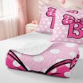 thumbnail image 4 of meiyoeat Cute Bow Initial B Quilt Full For Girls,Pink Polka Dot Monogram Art Full Bedspread Sets,3pcs,1 Coverlet and 2 Pillowcases, 4 of 7