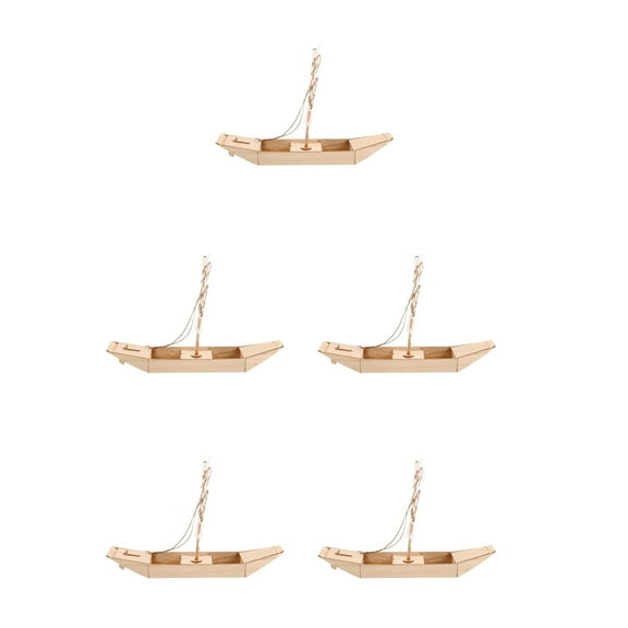 OUNONA 5pcs Diy Wooden Sailboat Model Puzzle Boat Building Toy Home Decor Diy Wooden Sailboat Model Kits For Kids Build Your Own Ship Model