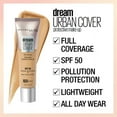thumbnail image 5 of Maybelline Dream Urban Cover Flawless Coverage Foundation Makeup, SPF 50, Toffee, 1 fl. oz., 5 of 11