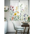 thumbnail image 4 of Botanical Floral Sheer Curtains for Living Room Bedroom Farmhouse Watercolor Floral Sheer Curtains 63 Inch Long 2 Panels Set Light Filtering Curtain Window Treatments Drapes for Dining Room, 4 of 6