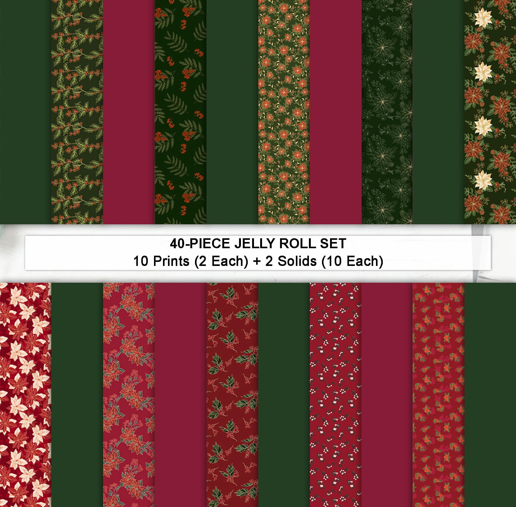 Soimoi Jelly Roll Fabrics for Quilting 40 Strip 2.5" Cotton Strips Bundles, Perfect Quilting Fabric for Craft Project, Cotton Strips for Home Decor, Blanket, Rugs - Holly & Hearth