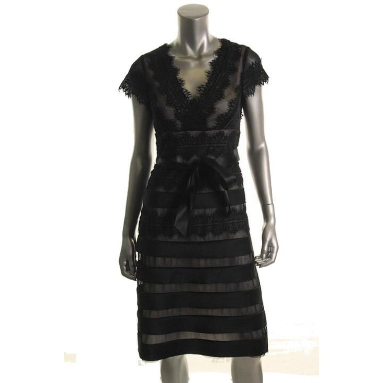js collections lace cocktail dress js collections dress 8P black lace short sleeve dress