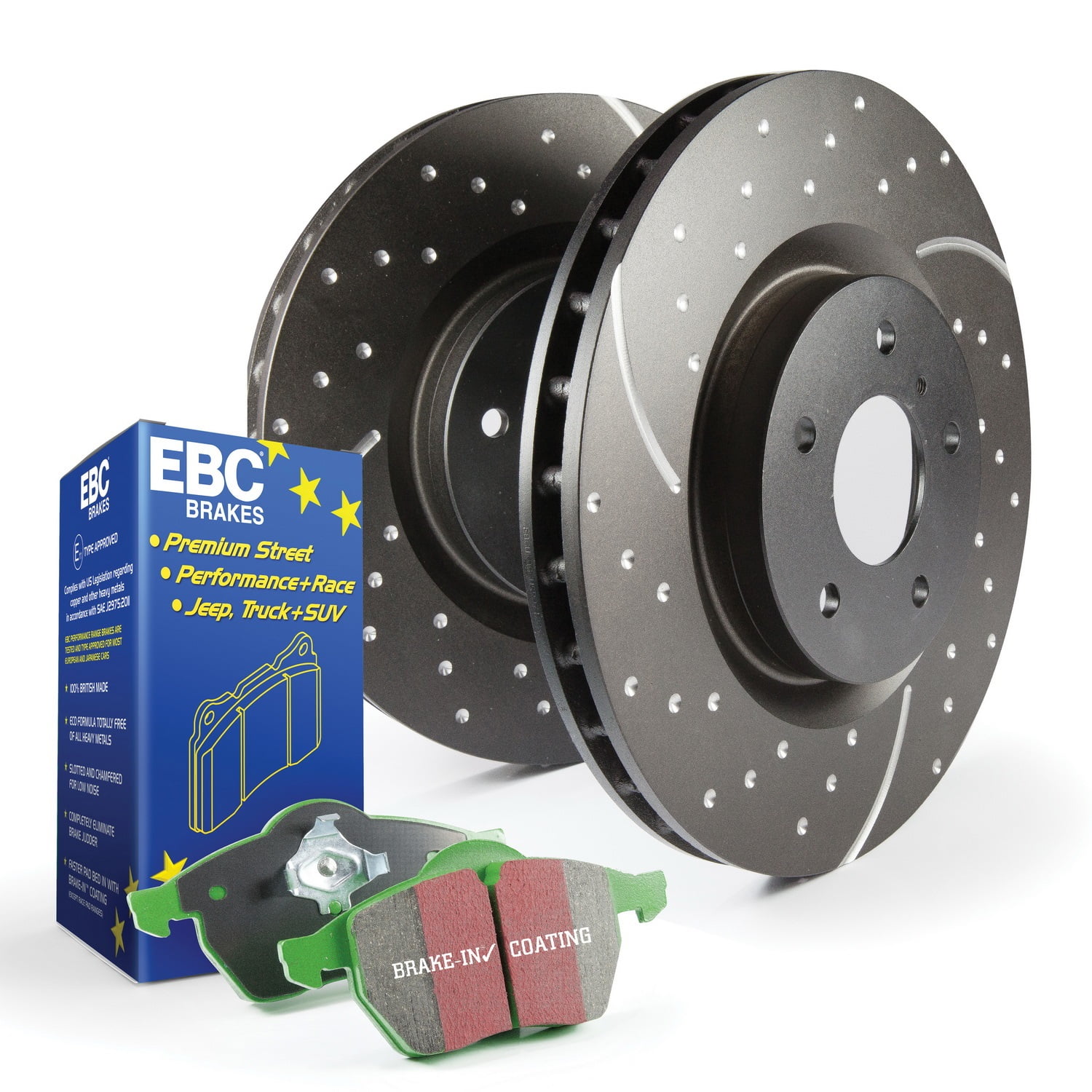 EBC Brakes S3KF1201 Brake Kit Stage 3 Organic Brake Pads; 13.8 Inch