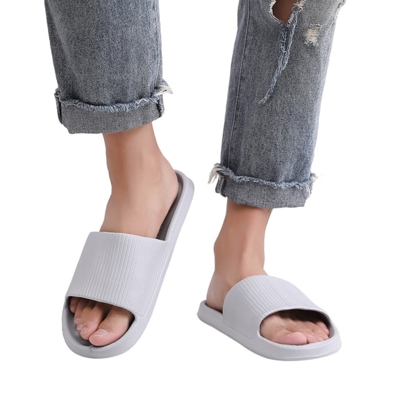 Modisza Shower Shoes for Women and Men Quick Drying Non Slip Bathroom Slippers Pool Summer Beach Slip on Sandals for Indoor Grey 11