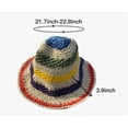 thumbnail image 7 of LinYooLi Women Straw Sun Hat Hand Woven Y2K Aesthetic Bucket Hat Striped Fishing Hat Beach Hat Foldable Cap Chic Summer Accessories, 7 of 7