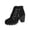 Black, variant on Women Ankle Boots Round Toe Mid Heel Boots with Side Zip Comfort Matte Shoes for Fall Winter Dating Shopping Casual Outdoor Daily Wear