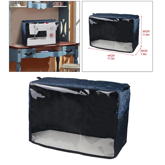 Bolsillos de la cubierta protectora de la cubierta de la de coser, con bolsillos de almacenamiento, gran capacidad para la de coser Azul Macarena Cubierta de la máquina de coser