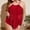 Red, variant on Plus Size Two-Piece Tankini Swimsuit with Mesh Tummy Control Panel