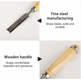 thumbnail image 3 of 4PCS Carved Wood Hand Chisel Set, Flat Chisel with Wooden Handle, Wood Carving Tools, Silver, 3 of 4