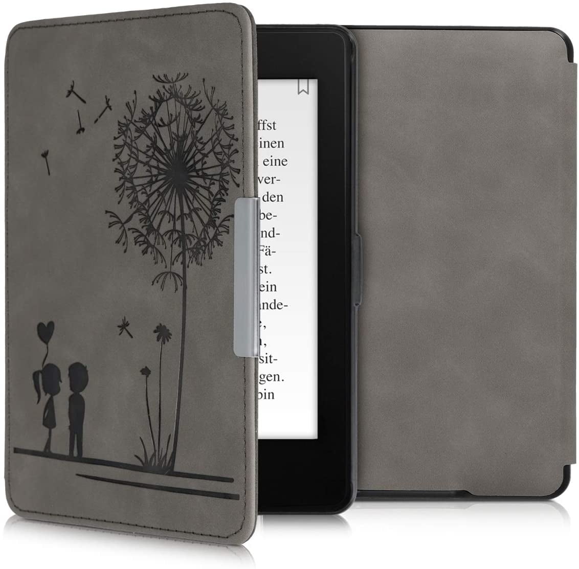 Book Style PU Leather e-Reader Cover - for 2017 and Older kwmobile Case Compatible with  Kindle Paperwhite Flying Elephants Beige