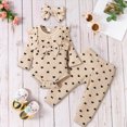 thumbnail image 2 of HCNTES Baby Girl Clothes Winter Newborn Baby Girl Clothes Ruffle Long Sleeve Romper Tops Pants Headband Infant Cute Heart Print Fall Outfits, 2 of 6
