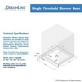 thumbnail image 6 of DreamLine SlimLine 36 in. D x 36 in. W x 2 3/4 in. H Center Drain Single Threshold Shower Base in Biscuit DLT-1136360-22, 6 of 6