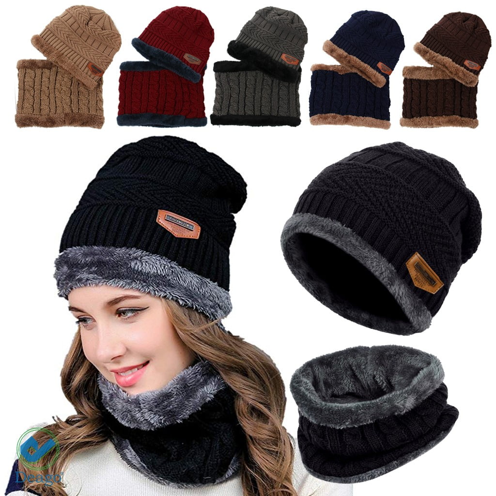 Soft and warm fleece hat and scarf set