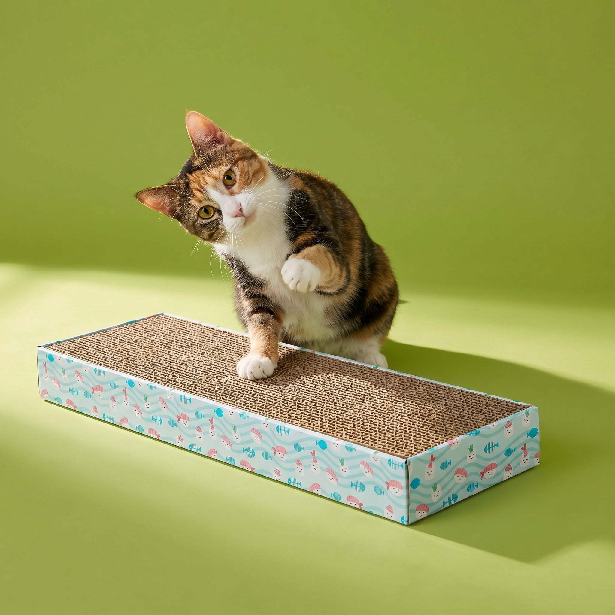 (2 pack) Vibrant Life Corrugate Sushi Cat Scratcher with Catnip, Multicolor, 18 in x 5 in x 1.5 in