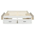 thumbnail image 3 of Bellemave Full Beds with 6 Storage Drawers, Wood Full Size Platform Bed Frame with Wood Slat Support, Rustic Style Storage Bed Frame Noise-Free, No Box Spring Needed（Antique White), 3 of 9