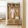 thumbnail image 6 of Kadyn 4-In-1 Coat Rack Stand with Coat Rack and Flip Drawers, Hall Trees for Entryway Mudroom, Bedroom, Living Room, Natural, 6 of 7