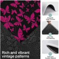 thumbnail image 3 of Black Pink Butterfly Pattern Kitchen Rugs Sets Of 3,Kitchen Runner Rugs Non Skid Washable,Decorative Kitchen Floor Mats for Kitchen,Sink,Laundry,17"x30"+ 17"x47" + 17"x59", 3 of 6