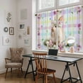 thumbnail image 5 of Easter Cute Bunny Kitchen Curtains 45 Inch Length, Eggs Spring Daisy Flowers Colorful Striped Tiers Curtains for Bathroom Bedroom Cafe, Light Filtering Window Treatment Drapes 2 Panels 42"Wx45"L, 5 of 8