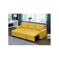 thumbnail image 2 of Lucca 84" Yellow Linen Fabric Reversible Sleeper Sectional Sofa w/Storage Chaise, 2 of 5