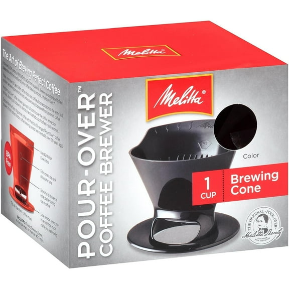Melitta Coffee Maker, Single Cup Pour-Over Brewer, Black Pack of 8