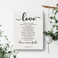thumbnail image 3 of Bible Verse Art Wall Decor 1 Corinthians 13:4-8 Love Never Fails Scripture Canvas Painting Print for Home Living Room Decor Framed Artwork Christian Wedding Gifts(12x15 Inch), 3 of 4