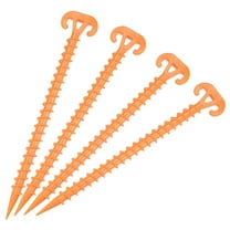 Uxcell 28cm/11 Inch Spiral Plastic Camping Tent Stakes Pegs Orange 4 Pack