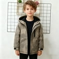 thumbnail image 4 of Cethrio Boys Winter Coats, Windproof Thickened Zip up Warm Winter Outerwear with Hood Khaki Size 6, 4 of 6