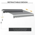 thumbnail image 5 of Outsunny 13' x 8' Manual Retractable Awning Sun Shade Shelter for Patio Deck Yard with UV Protection and Easy Crank Opening, Dark Gray, 5 of 9