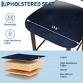 thumbnail image 6 of Memoryfield Upholstered Bar Stools Set of 4, Counter Height Barstools, Linen Fabric Curved Back, Kitchen Island & Dining Room, Blue, 6 of 7