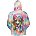 thumbnail image 2 of Hippie Beagle Portrait Watercolor Tie-Dye Vintage Styles All Over Print 3D Hoodie Unisex Merch Hoodies Beagles Dog Lover Gifts Idea - 00014, 2 of 6