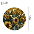thumbnail image 2 of 12 Inch Wall Clock Battery Operated Silent Clock Decorative for Office, Kitchen, Outdoor, Living Room，Many Sunflowers Charming, 2 of 4