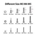 thumbnail image 1 of 500 Uds M3 M4 M5 304 acero inoxidable cabeza hexagonal botón cabeza hueca Cable pernos tornillos con tuercas surtido Banban, 1 of 2