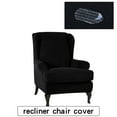 thumbnail image 4 of 2-Pieces Spandex Elastic Arm Chairs Wingback Chair Cover Waffle Fabric Wing Back Furniture Protector Stretch Sofa Slipcovers Covers Mat for Living Room, 4 of 7
