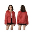 thumbnail image 2 of Diconna Women's Fall Faux Fur Jacket Solid Color Long Sleeve Open Front Plus Size Coat Streetwear, 2 of 9