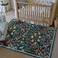 thumbnail image 4 of BERTHMEER 3'x5' Area Rugs for Living Room Kitchen Bedroom Rugs Non Slip Washable Floral Blue Vintage Carpets Oriental Flower Office Dorm Dining Room Traditional Throw Rugs, Multicolor, 4 of 8