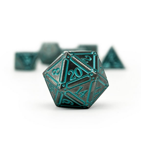 DnD Dice | Ironworks - Ice Queen 7 Piece RPG set Alloy Dice | Norse Foundry