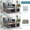 thumbnail image 6 of JOIVI Outdoor Loveseat Patio Furniture Rattan Conversation Set, with Ottoman, Pillows Included, Grey Wicker, Light Gray Cushions, 6 of 10