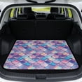 thumbnail image 4 of HUISEFOR Red Hibiscus Flower Car Trunk Mat 29" x 39" Non-Slip Anti-Scratch Cargo Mat Rear Trunk Liner, Easy Installation, Full Protection, Easy To Clean, Universal Fit for Most Cars, 4 of 7