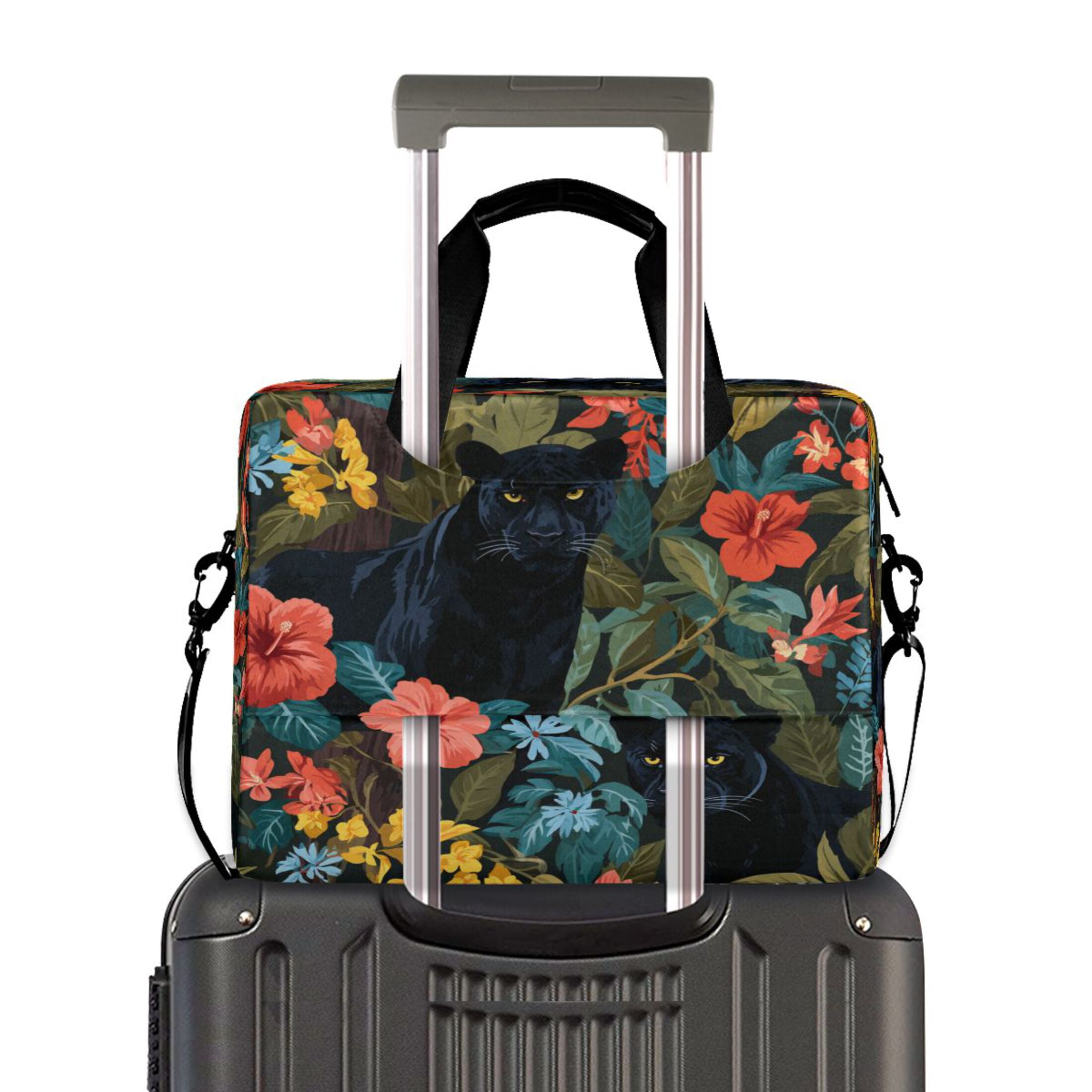 16" Laptop Tote Bag Laptop Sleeve Case Computer Briefcase for Work & Travel Black Panther in The Jungle
