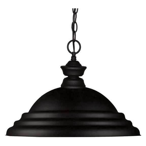 Z-Lite - 1 Light Pendant Matte Black Finish with Matte Black Metal Shade