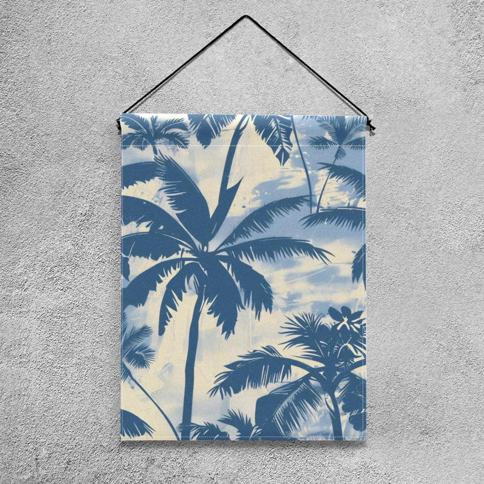 Tropical Palm Trees Silhouettes Double Sided Garden Flag Decorative Weather Resistant Yard Flag, Large DIY Vertical Flag for Farmhouse Patio Lawn, 28x40 Inch