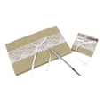 thumbnail image 4 of Suministros Arpillera Hessian Lace Libro De Firma Bolígrafos Conjunto De Soporte, 4 of 9