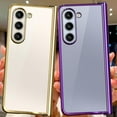 thumbnail image 6 of for Samsung Galaxy Z Fold 5 Case Plating Frame Electroplate Clear Luxury Elegant Case Camera Protector Soft TPU Shockproof Protective 3 PCS Anti-Skid Galaxy Z Fold 5 Case -Gold, 6 of 6
