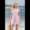 thumbnail image 4 of Conjuntos de Dos Piezas de Verano para Mujer, Conjuntos para Vacaciones en la Playa, Camiseta Sin Mangas con Cuello Halter y Pantalones Cortos, Ropa de Estar de Punto, Rosa, L, 4 of 10