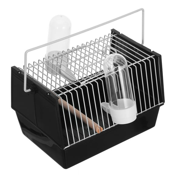 Toyandona 1Pc Handheld Plastic Bird Cage Black for Outdoor Pet Bird Transportation and Activities