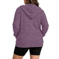 thumbnail image 6 of Gleelist Plus Size Hoodies For Women Lightweight Long Sleeve Zip Up Hooded Sweatshirt Trendy Ribbed Knit Jackets With Pockets XL-5XL, 6 of 6