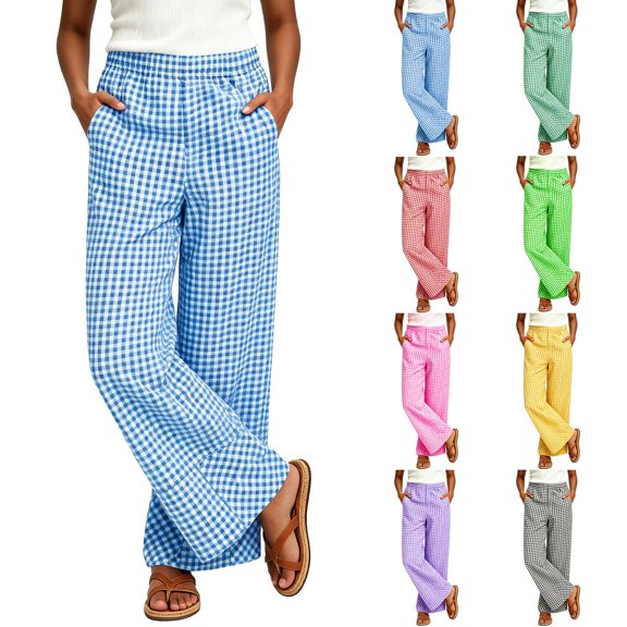 IMENGL Casual Cropped Pants for Women Soft Mit Hohe Taille Lockere Luftig Schlupfhose Für Tägliche Spazierg Trousers Loose Women's Wide Leg Pant,M-XXXL