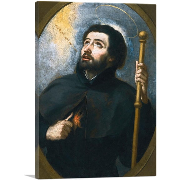 ARTCANVAS Saint Francis Xavier Canvas Art Print by Bartolome Esteban Murillo - Size: 12" x 8" (0.75" Deep)
